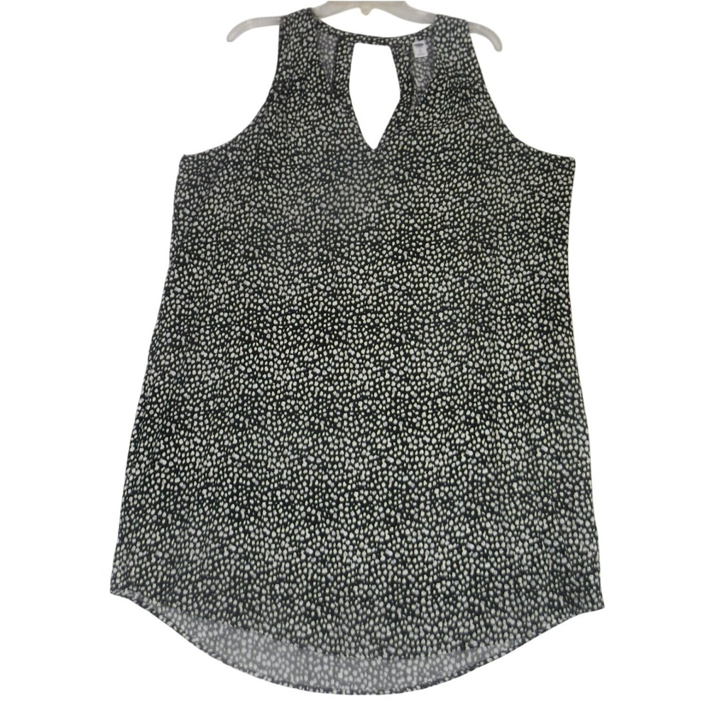 Old Navy Black And White Sleeveless Summer Dress‎ Women's Size XL 100% Rayon